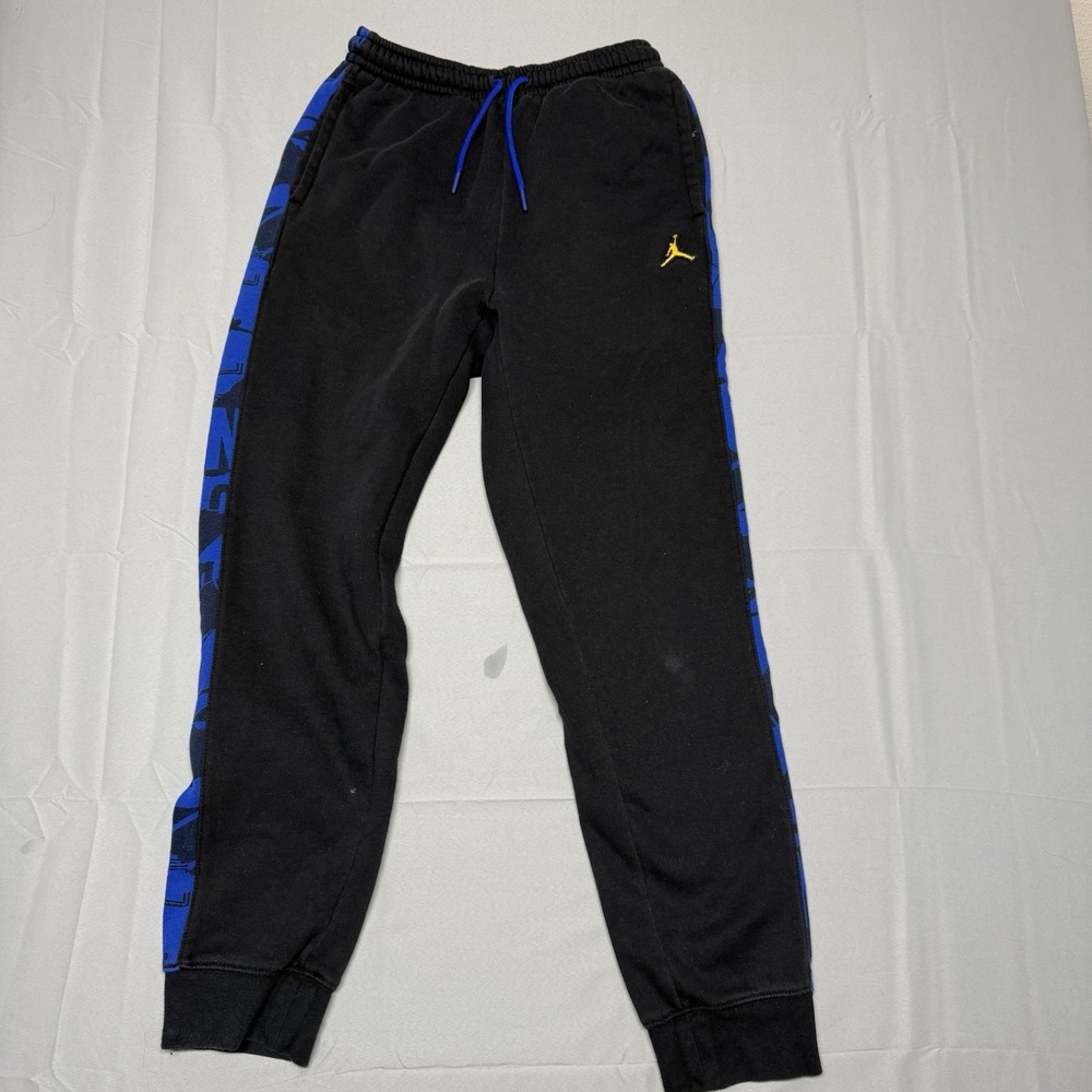 Youth Boys Nike Air Jordan Black/Blue Sweatpants X-Large Active Wear